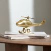 Aluminum Airplane Decorative Sculpture-Home Decor Statue-Accent Figurine Helicopter-10X3.25X5"