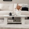 Large 41 Inch 2-tier Wooden Modern Coffee Table with Storage Shelf living room table