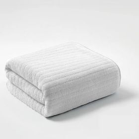 Bath Towels Made Of Solid Color Ultra-Fine Fiber, Quick-Drying And Comfortable, Suitable For Bathrooms, Shower Rooms, Hotels, Holiday Decorations (Option: White)