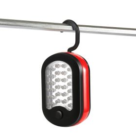 1Pc Magnetic LED Work Light With Hook Compact Flashlight For Camping Hiking Emergency (Option: Red)